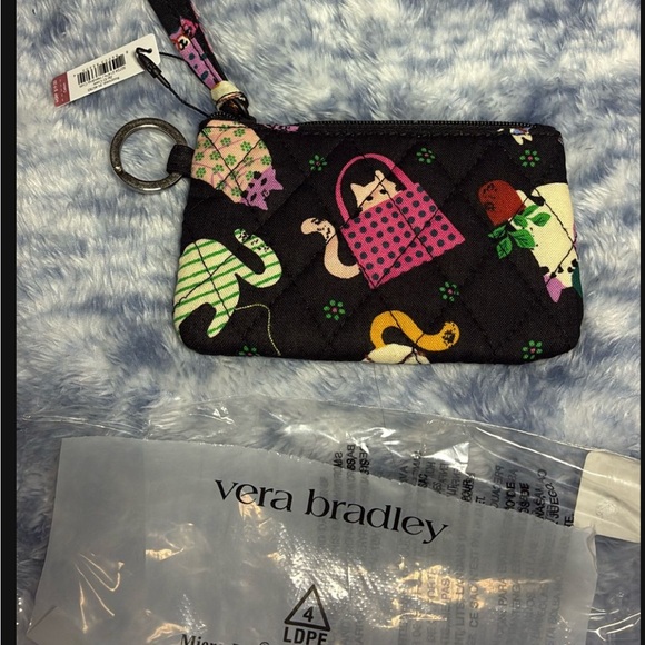Vera Bradley Cat Print ID Wallet w Keyring New w Tags - Picture 2 of 2